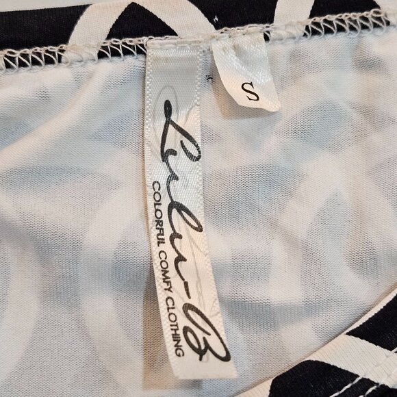 Lulu-B Dress Size Small Black & White Geometric Catalina Fabric Stretch Resort - Picture 5 of 7